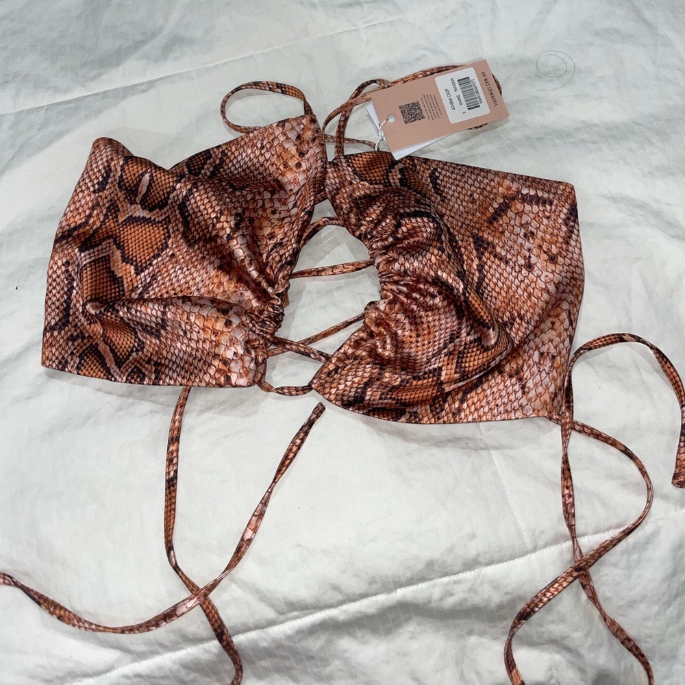 Tiger Mist Athina Crop Snake Print